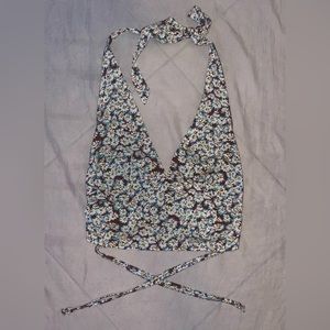 floral tie crop top